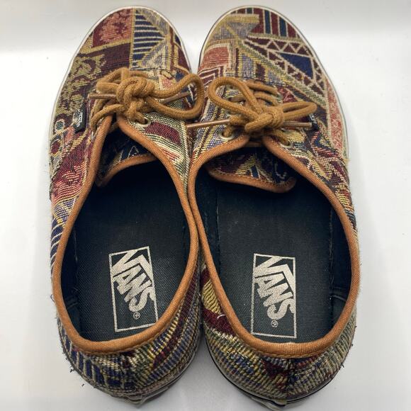 Vans Sample Sneakers women’s 11 Rare Tapestry Jacquard Woven lace Casual Shoes - Picture 6 of 8